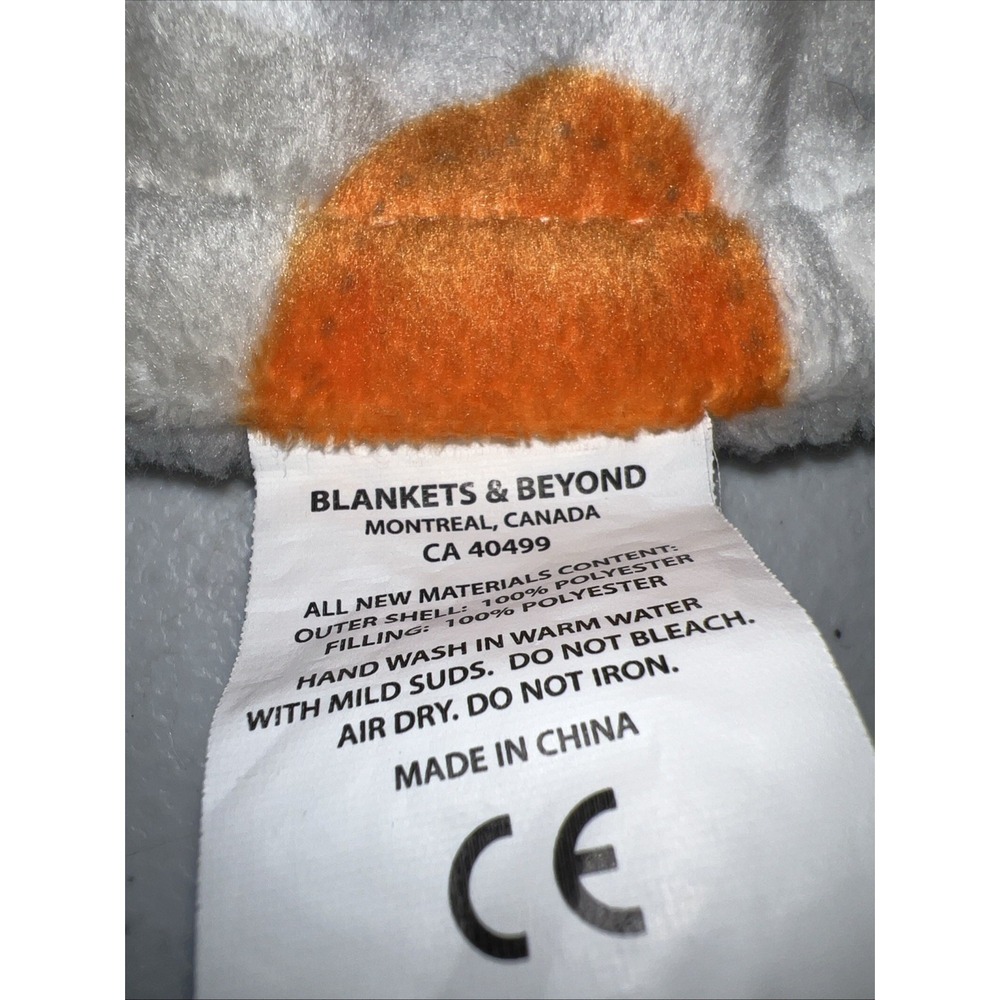 Blankets & Beyond Elephant Lovey White Gray Green Orange Baby Security Blanket - Picture 4 of 5